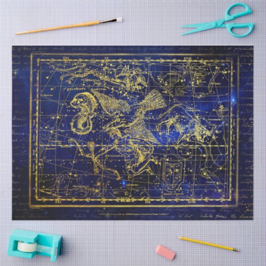 Papier Mousseline papier tissu de constellation delphinique (Artisanat)