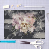 Papier Mousseline Papier Tissu de décolpage d'aquarelle du crâne flo (Artisanat)