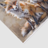 Papier Mousseline Papier Tissu De Découpage À Trois Renards (Détail)