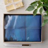 Papier Mousseline Papier Tissu de découpage bleu de phare (Cadeau)