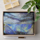 Papier Mousseline Papier Tissu de découpage en mosaïque bleue Abstra (Cadeau)