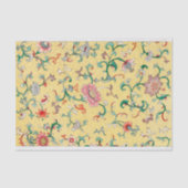 Papier Mousseline Papier Tissu de découpage fleuri chinois jaune (Recto)