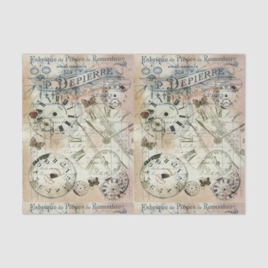 Papier Mousseline Papier Tissu De Découpage - Papillon Toucher Vinta (Recto)