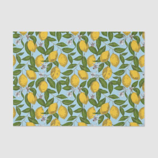 Papier Mousseline Papier Tissu de découpage Vintage citrons (Recto)