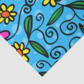 Papier Mousseline papier tissu de fleurs de doodle (Détail)