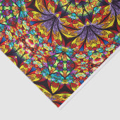 Papier Mousseline papier tissu de fleurs kaléidoscope (Détail)