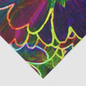 Papier Mousseline papier tissu de fleurs néon (Détail)