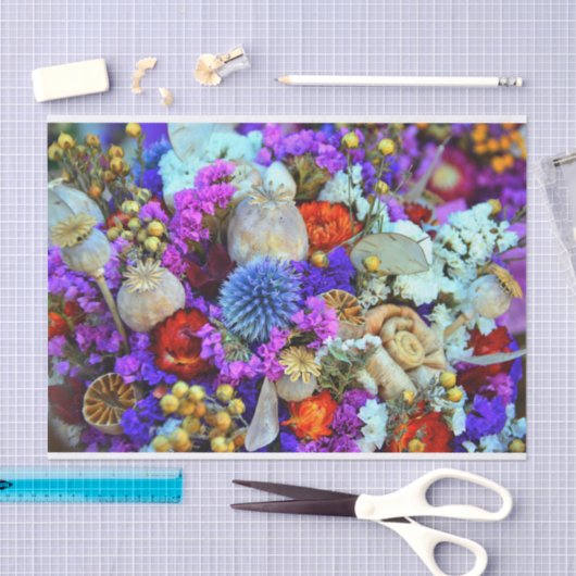 Papier Mousseline papier tissu de fleurs vives (Artisanat)