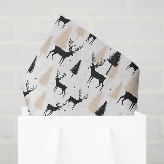 Papier Mousseline Papier Tissu de Holiday Deer (Sac cadeau)