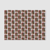 Papier Mousseline Papier Tissu de Noël Buldog (Recto)