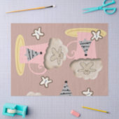 Papier Mousseline Papier Tissu de Noël Cappuccino Café (Artisanat)