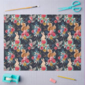 Papier Mousseline Papier Tissu de Noël de choux lapins et écureuils (Artisanat)