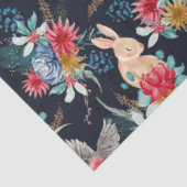 Papier Mousseline Papier Tissu de Noël de choux lapins et écureuils (Détail)