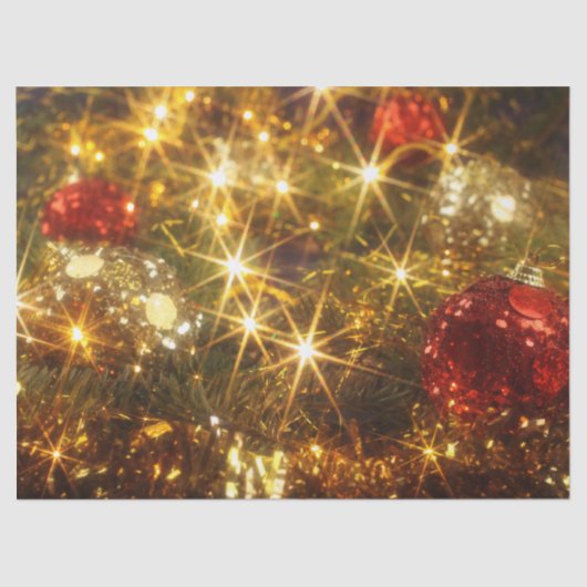 Papier Mousseline Papier Tissu De Noël Étincelant (Recto)