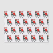 Papier Mousseline Papier Tissu De Noël Hockey (Recto)