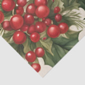 Papier Mousseline Papier Tissu de Noël Holly & Red Berries (Détail)