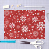 Papier Mousseline Papier Tissu de Noël moderne Red Snowflon (Artisanat)