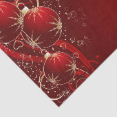 Papier Mousseline Papier Tissu de Noël/Ornements rouges (Détail)