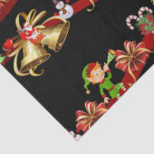 Papier Mousseline Papier Tissu de Noël Père Noël Snowman Elf (Détail)