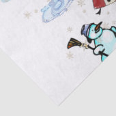 Papier Mousseline Papier Tissu de Noël Pingouin Snowman Poisson (Détail)