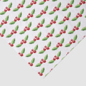 Papier Mousseline Papier Tissu de Noël Rouge et Vert Holly (Détail)