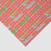 Papier Mousseline Papier Tissu de Noël Rouge Joyeux Fêtes (Détail)