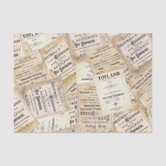 Papier Mousseline Papier Tissu de Noël Toyland vintage (Recto)