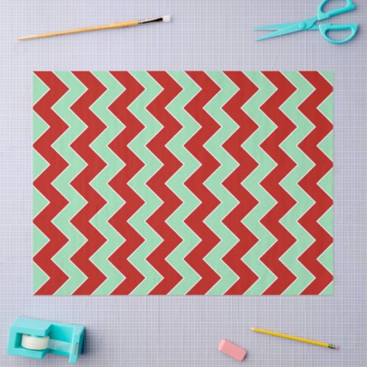 Papier Mousseline Papier Tissu de Noël Zigzag (Artisanat)