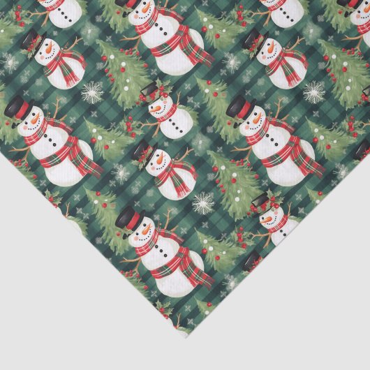 Papier Mousseline Papier Tissu de Tissus de Holiday Snowman (Détail)