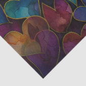 Papier Mousseline Papier Tissu Découpage Coeurs arc-en-ciel (Détail)