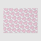 Papier Mousseline Papier Tissu Découpage - Coeurs roses (Recto)