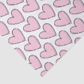 Papier Mousseline Papier Tissu Découpage - Coeurs roses (Détail)