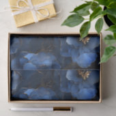 Papier Mousseline Papier Tissu Découpage Fleurs Bleues Minuit (Cadeau)