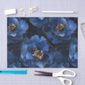 Papier Mousseline Papier Tissu Découpage Fleurs Bleues Minuit (Artisanat)