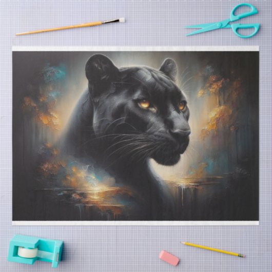 Papier Mousseline Papier Tissu Découpage Panthère Noire (Artisanat)