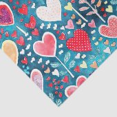 Papier Mousseline Papier Tissu - Design Coeur (Détail)