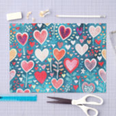 Papier Mousseline Papier Tissu - Design Coeur (Artisanat)