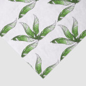 Papier Mousseline Papier Tissu - Design de Plumes Vertes (Détail)