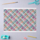 Papier Mousseline Papier Tissu Diagonal Plaid Preppy Madras (Artisanat)
