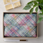 Papier Mousseline Papier Tissu Diagonal Plaid Preppy Madras (Cadeau)
