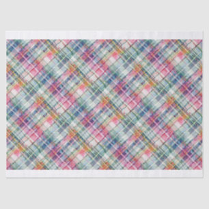 Papier Mousseline Papier Tissu Diagonal Plaid Preppy Madras