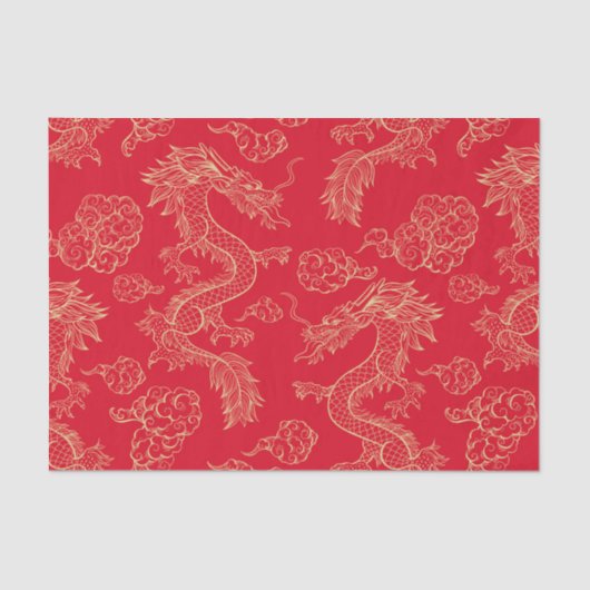 Papier Mousseline Papier Tissu Dragon Japonais | L'artisanat exotiqu (Recto)