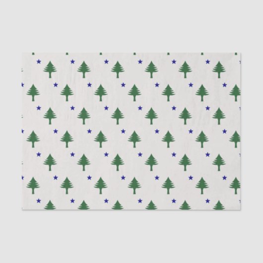 Papier Mousseline Papier Tissu du drapeau du Maine (Recto)