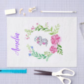 Papier Mousseline Papier Tissu Eléphant Floral (Artisanat)