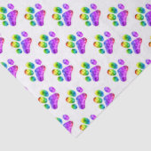 Papier Mousseline Papier Tissu Empreinte de patte arc-en-ciel (Détail)