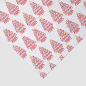 Papier Mousseline Papier Tissu en céramique rose Xmas Trees (Détail)