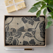 Papier Mousseline Papier Tissu en dentelle noire vintage (Cadeau)