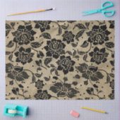 Papier Mousseline Papier Tissu en dentelle noire vintage (Artisanat)