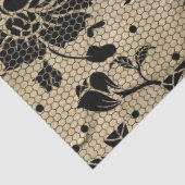 Papier Mousseline Papier Tissu en dentelle noire vintage (Détail)