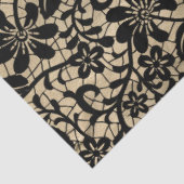 Papier Mousseline Papier Tissu en dentelle noire vintage (Détail)